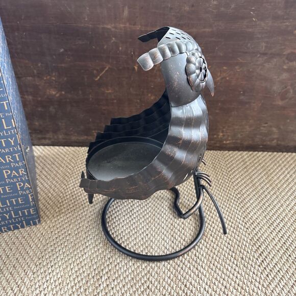 Partylite Artisan Owl Candle Jar Plant Holder Metal Sculpture 11"x 9"x 7" - Picture 5 of 8